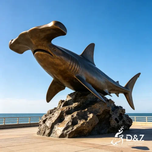 Large Bronze Hammerhead Shark Statue | Outdoor Marine Animal Sculpture For Seaside Decor 1 Large Bronze Hammerhead Shark Statue | Outdoor Marine Animal Sculpture For Seaside Decor 1