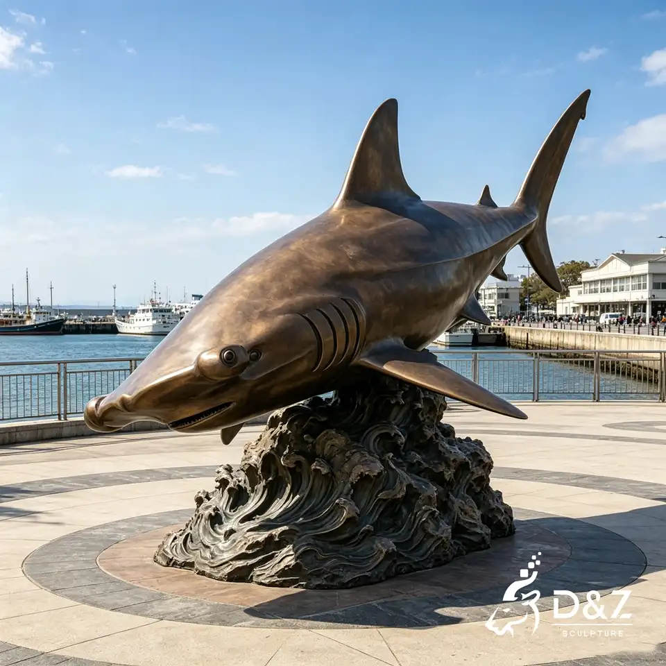 Large Bronze Hammerhead Shark Statue | Outdoor Marine Animal Sculpture For Seaside Decor 3 Large Bronze Hammerhead Shark Statue | Outdoor Marine Animal Sculpture For Seaside Decor 3