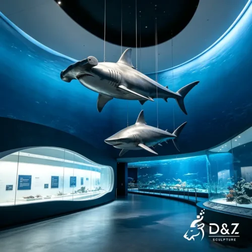 Hanging Shark Sculpture | Stainless‑Steel Painted Suspended Marine Animal Art Decor 1 Hanging Shark Sculpture | Stainless‑Steel Painted Suspended Marine Animal Art Decor 1