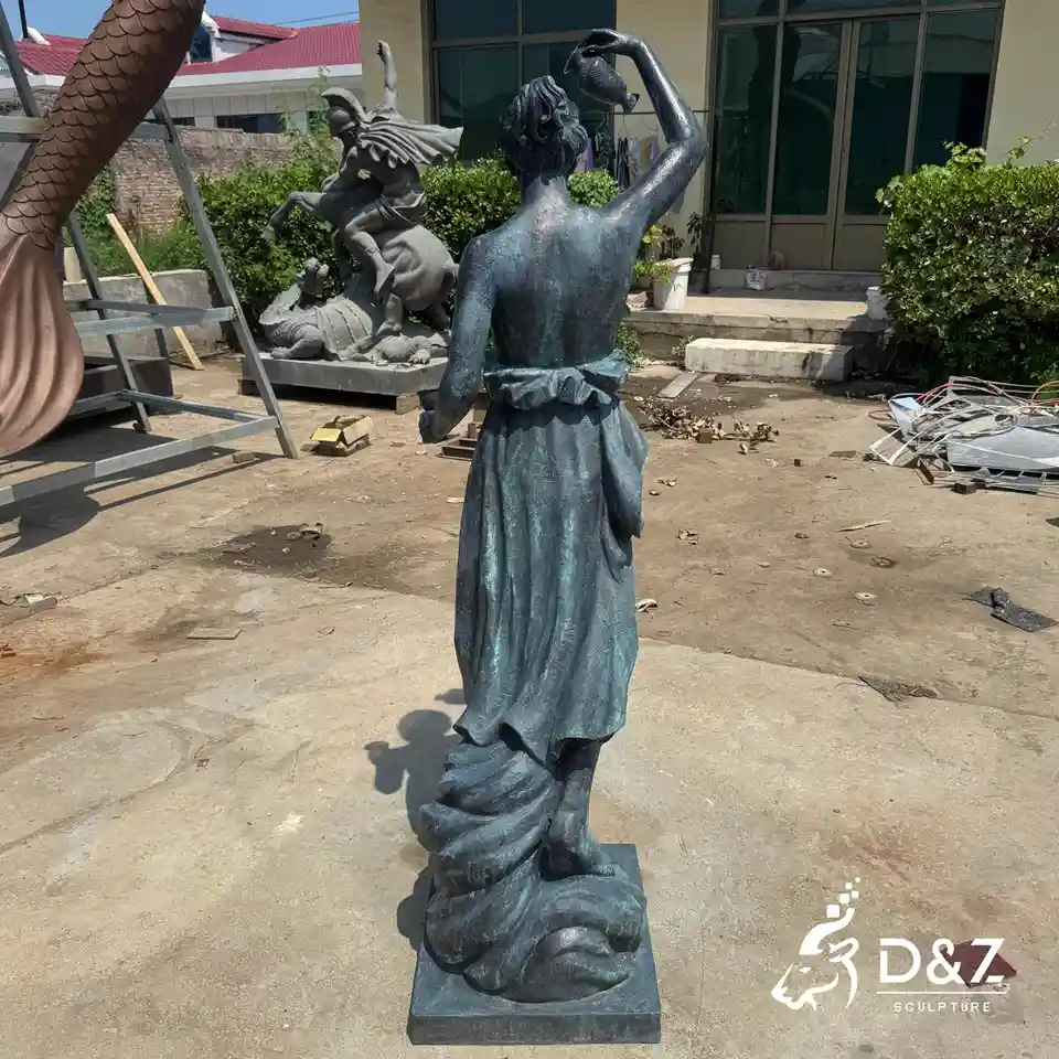 Bronze Hebe Goddess of Youth Statue Holding Wine Jug and Goblet 3 Bronze Hebe Goddess of Youth Statue Holding Wine Jug and Goblet 3