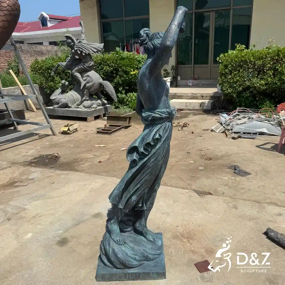 Bronze Hebe Goddess of Youth Statue Holding Wine Jug and Goblet 4 Bronze Hebe Goddess of Youth Statue Holding Wine Jug and Goblet 4