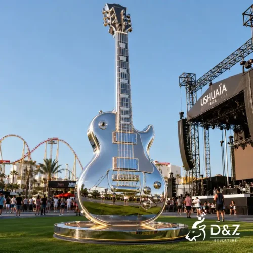 Metal Guitar Sculpture | Giant Stainless Steel Guitar Art Installation 1 Metal Guitar Sculpture | Giant Stainless Steel Guitar Art Installation 1