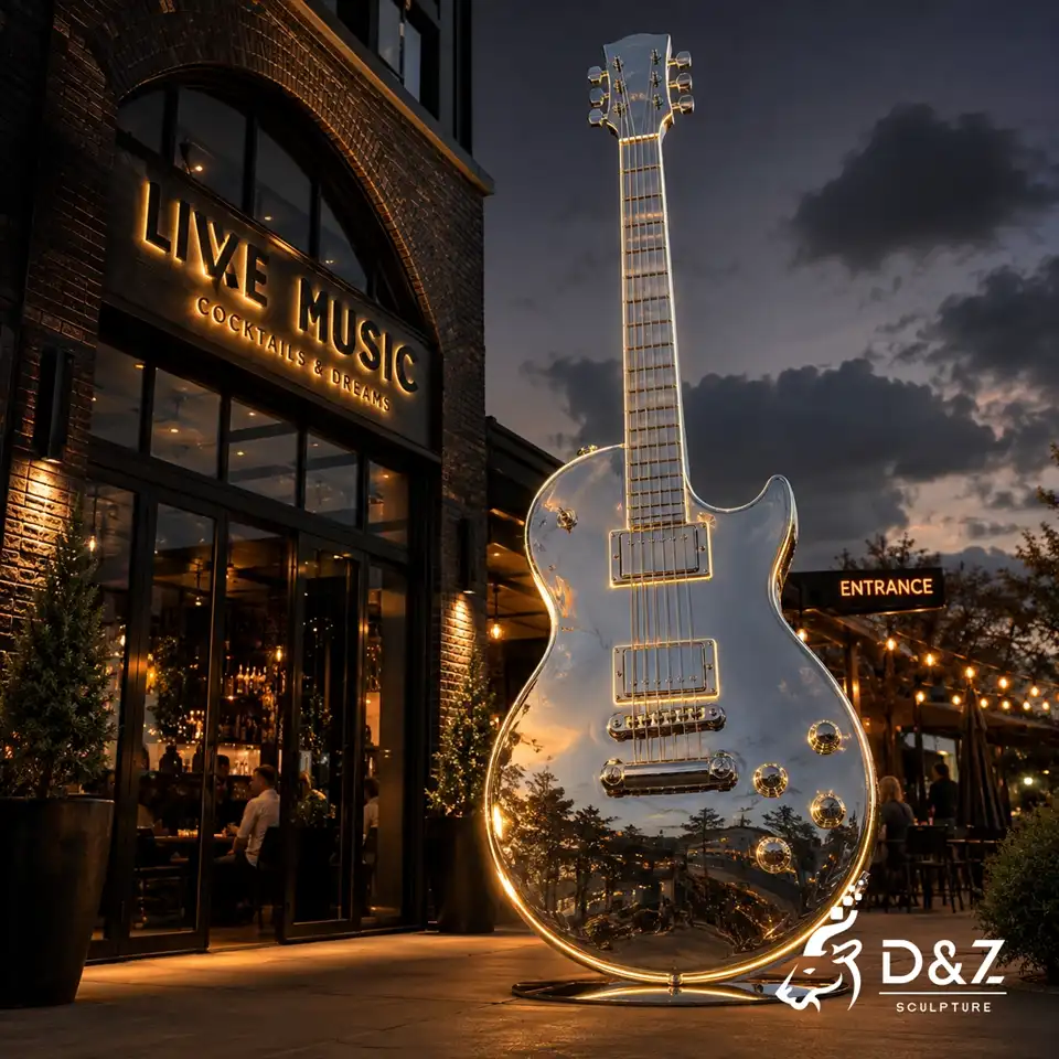 Metal Guitar Sculpture | Giant Stainless Steel Guitar Art Installation 5 Metal Guitar Sculpture | Giant Stainless Steel Guitar Art Installation 5