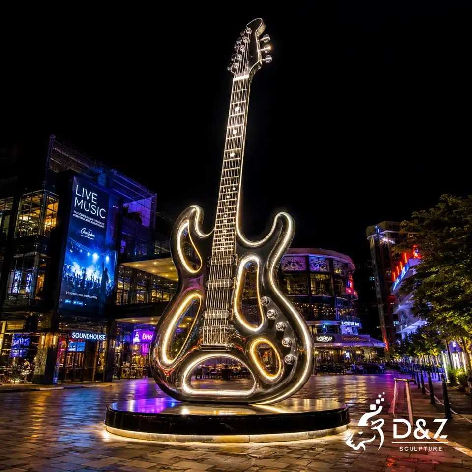Metal Guitar Sculpture | Giant Stainless Steel Guitar Art Installation 7 Metal Guitar Sculpture | Giant Stainless Steel Guitar Art Installation 7