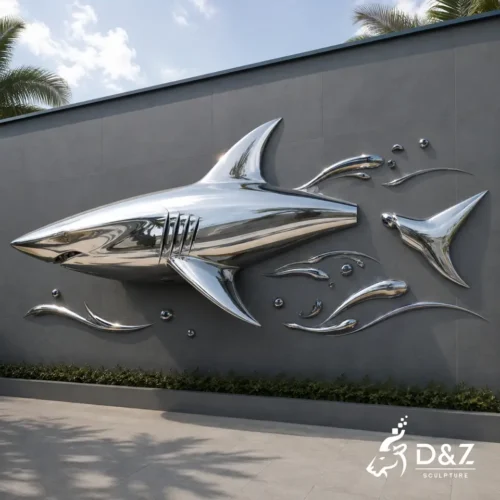 Metal Shark Wall Sculpture | Stainless Steel Ocean Animal Art Sculpture​ for Wall Ornament 2