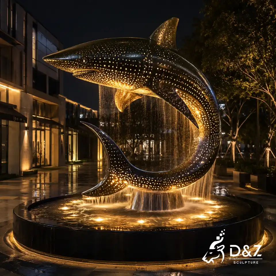 Large Metal Shark Fountain Sculpture for Outdoor Water Features 6 Large Metal Shark Fountain Sculpture for Outdoor Water Features 6