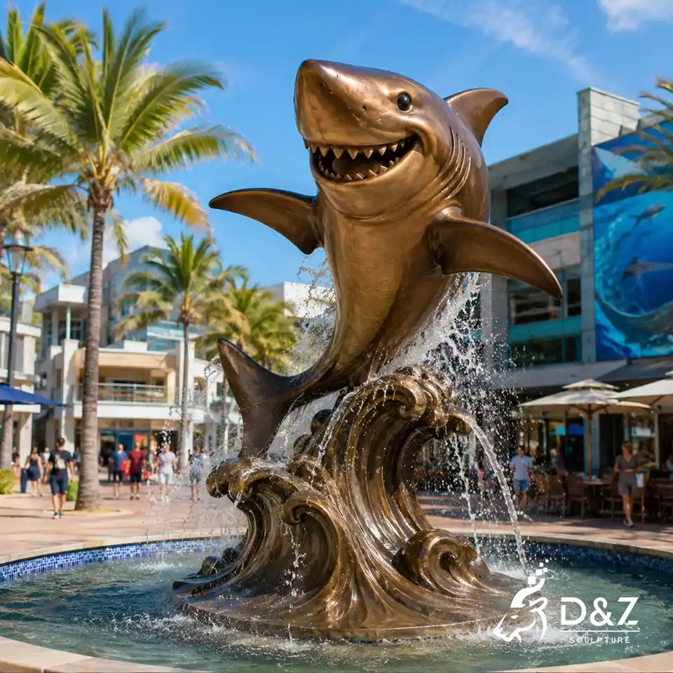 Smiling Shark Statue in Bronze for Water Parks, Hotels and Aquariums 3 Smiling Shark Statue in Bronze for Water Parks, Hotels and Aquariums 3