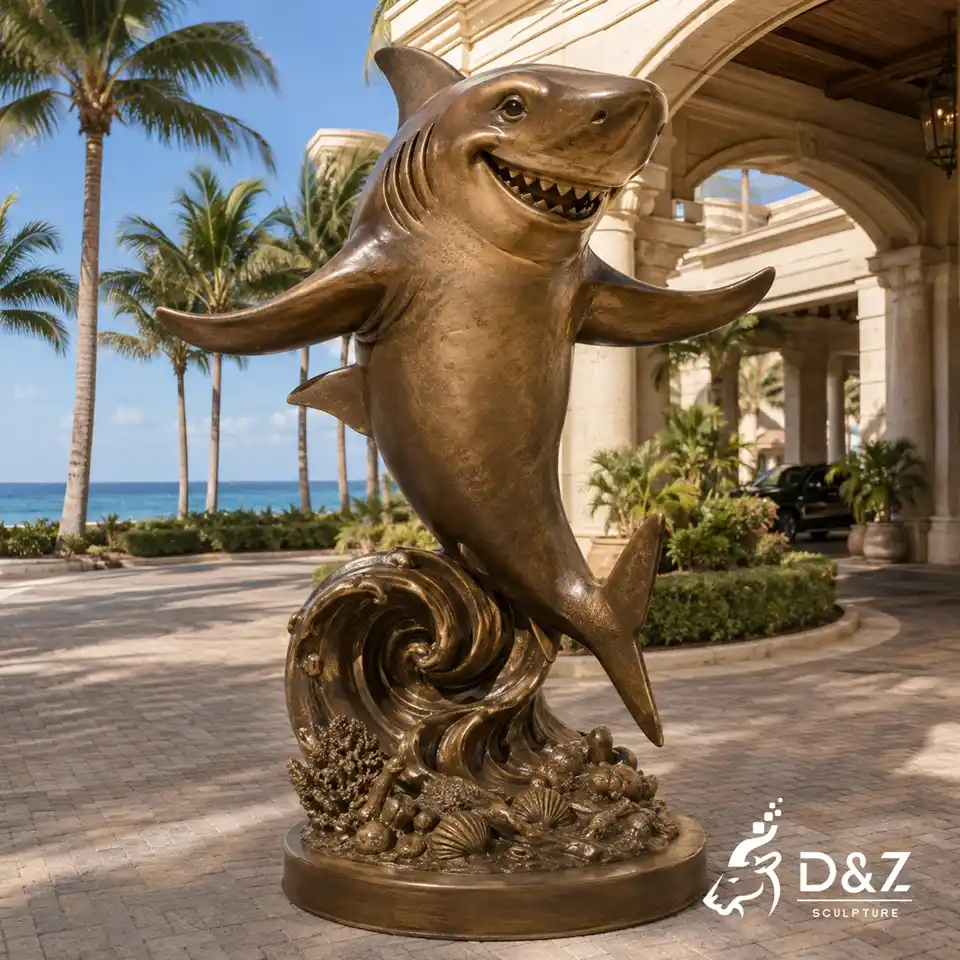 Smiling Shark Statue in Bronze for Water Parks, Hotels and Aquariums 4 Smiling Shark Statue in Bronze for Water Parks, Hotels and Aquariums 4