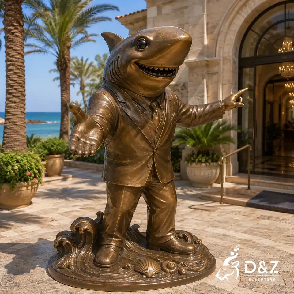 Smiling Shark Statue in Bronze for Water Parks, Hotels and Aquariums 5 Smiling Shark Statue in Bronze for Water Parks, Hotels and Aquariums 5