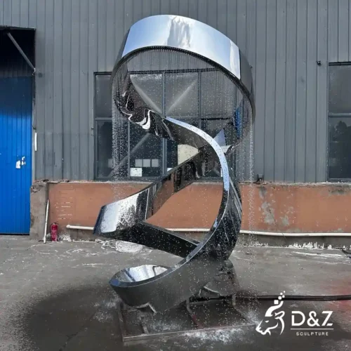 Stainless Steel Water Fountain Sculpture | Double Helix Fountain 2
