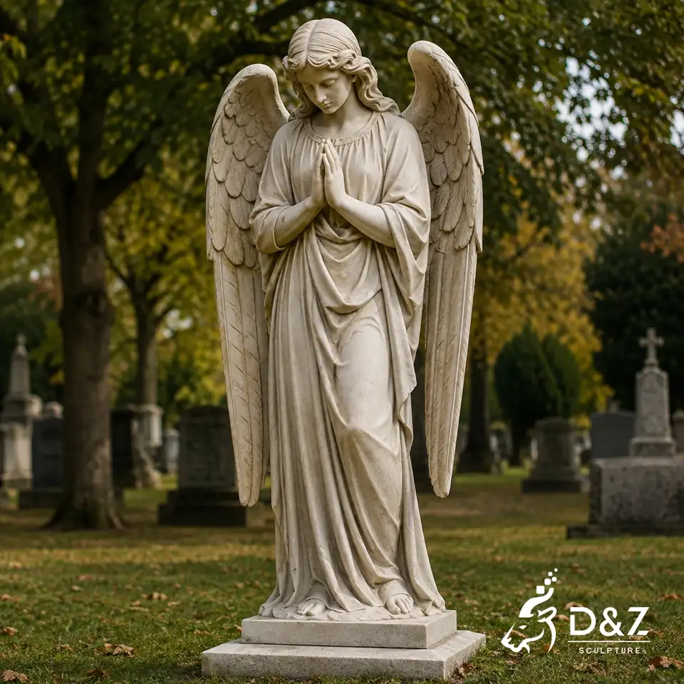 Standing praying angel garden statue for cemetery landscape Standing praying angel garden statue for cemetery landscape